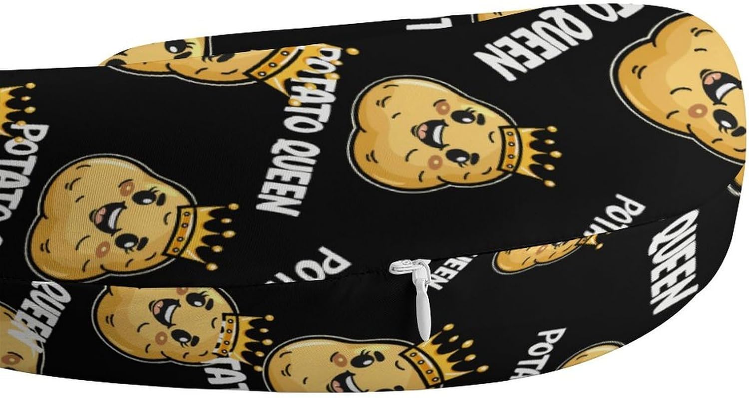 Potato Queen Travel Pillow U Shape Neck Pillow Washable Pillowcase for Sleeping Chair