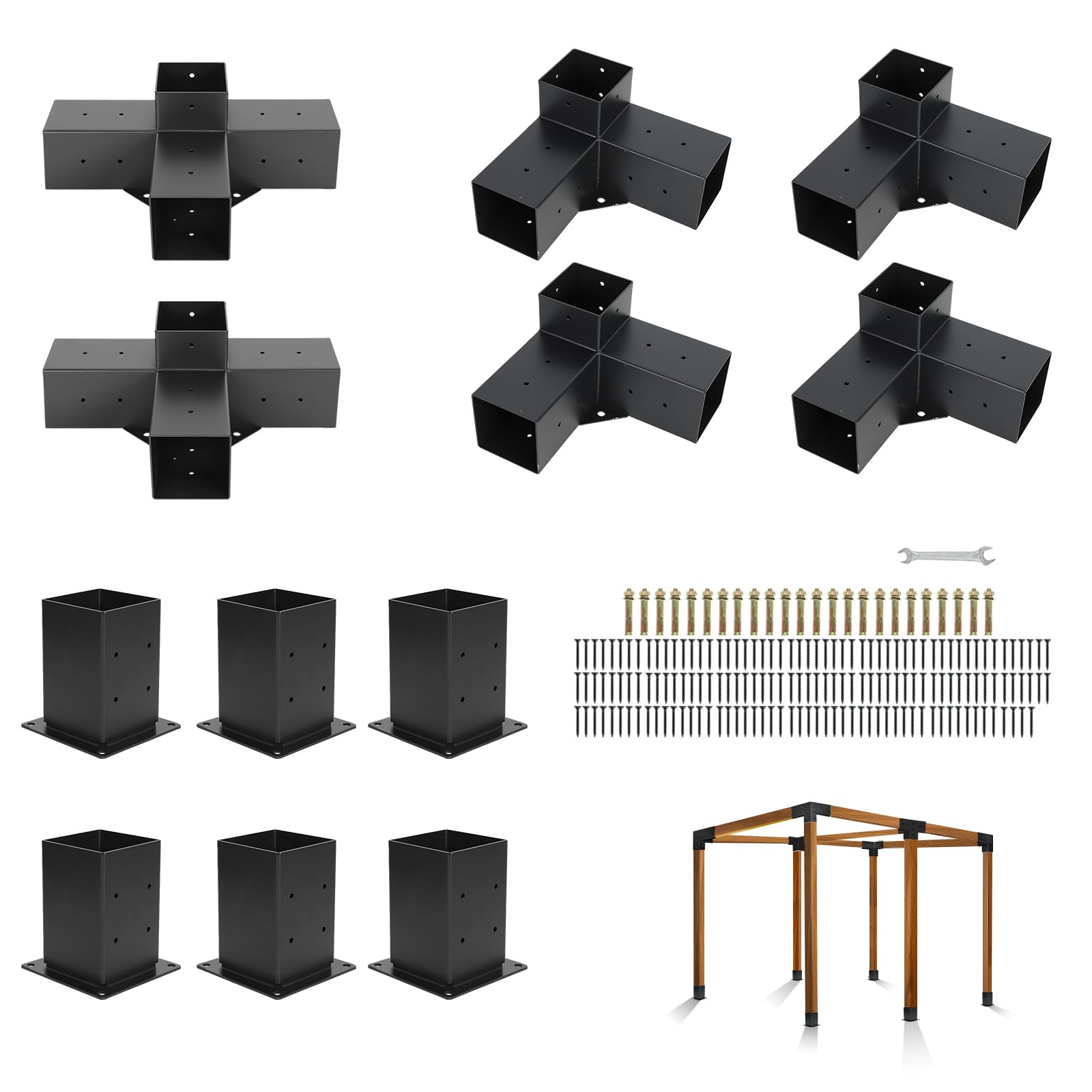 Pergola Brackets Kit 4x4 Actual 3 5x3 5 3 Way | Desertcart OMAN