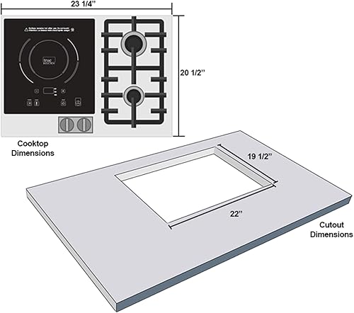 Miniatura 4 de TI-1+2B 23 pulgadas integrado de inducción única + 2 quemadores de gas, placa combinada con certificación UL858