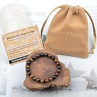 Vista 86 de MASSIVE BEADS Pulsera elástica de yoga hecha a mano con piedra natural, cristal curativo, energía, regalos para adultos unisex de 0.157 in, 0.236
