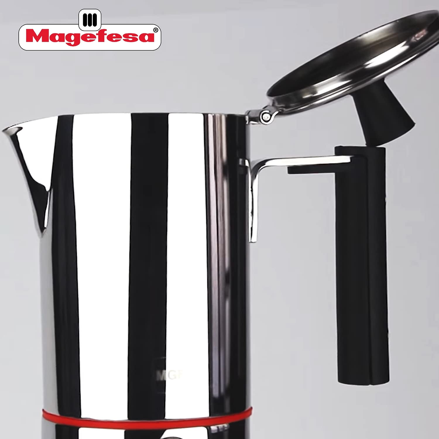 MAGEFESA Nova Capri - Cafetera Italiana de 4 Tazas, Acero Inoxidable 18/10, Para Todo Tipo de Cocina, Inducción, Limpieza Fácil, Café, Moka