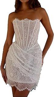 Short Wedding Dresses for Bride 2025 Beach Lace Long Sleeve Bridal Dress Corset Wedding Gowns with Sleeve 089 - Buy now