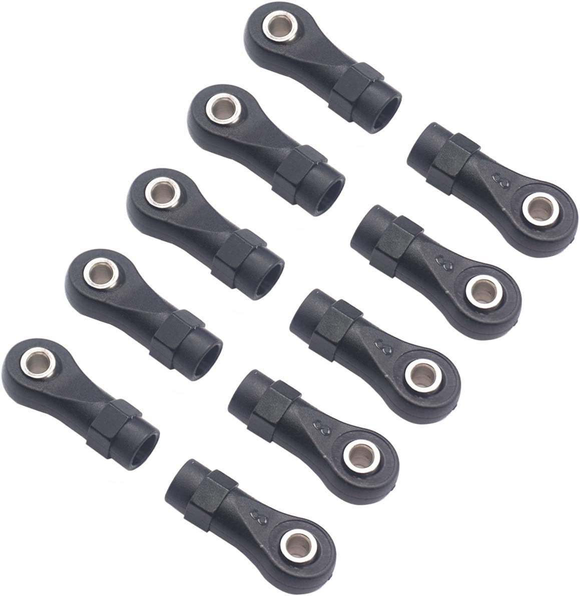 ShareGoo 10Pack M4 Plastic Tie Rod End Ball Joint Link Ball Head Holder Compatible with Traxxas TRX-4 Axial SCX10 HSP 90046 90047 1/10 RC Crawlers Car (25mm)