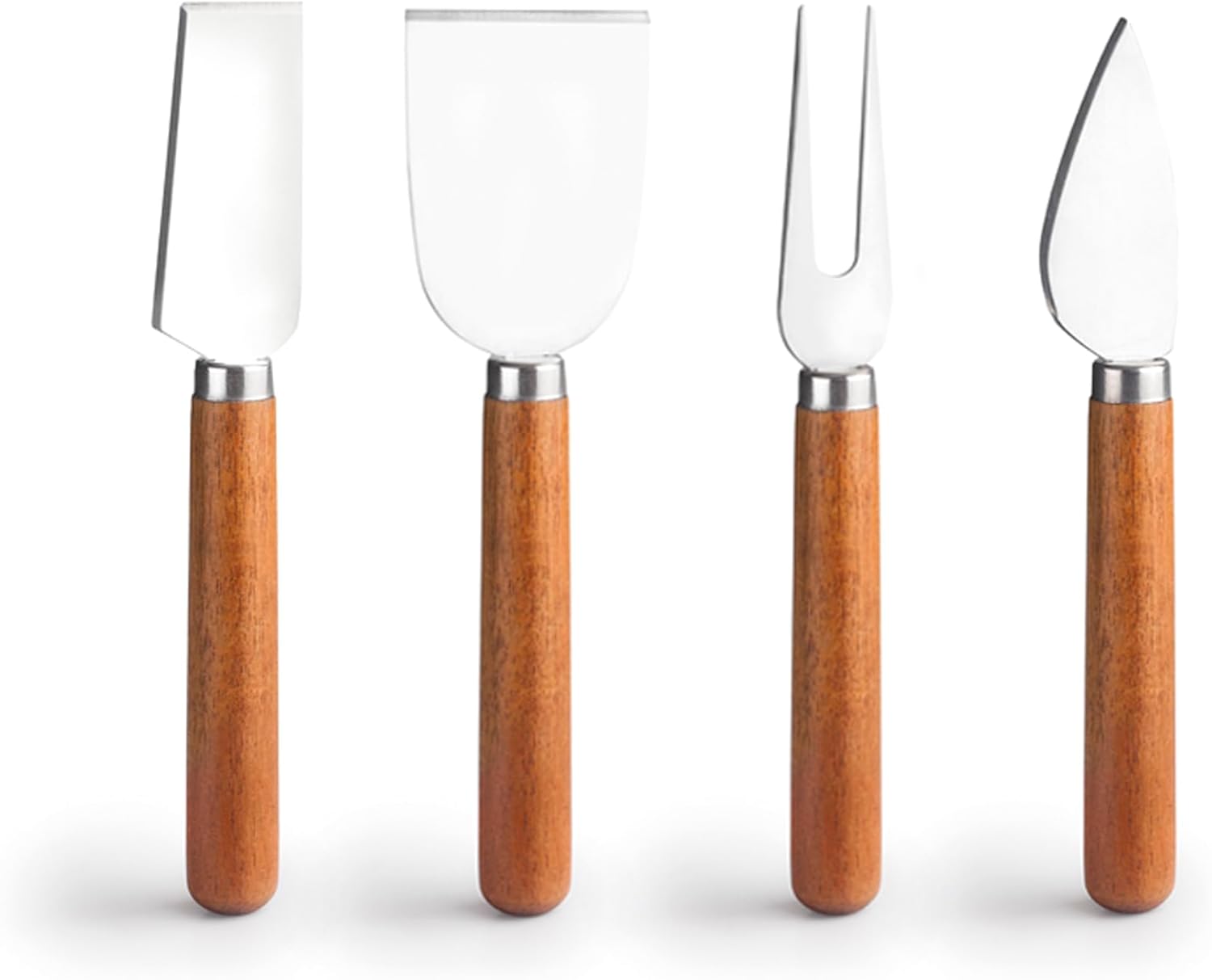 IBILI Set of 4 Cheese Utensils Acacia Wood and Stainless Steel 17cm