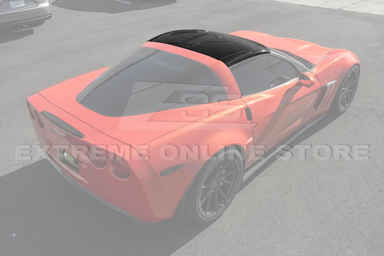 Compatible with 2005-2013 Corvette C6 Base & Grand Sport Models | GM Factory Style Carbon Fiber Replacement Top Targa Removable Roof Panel ROOF-1214-BKCF