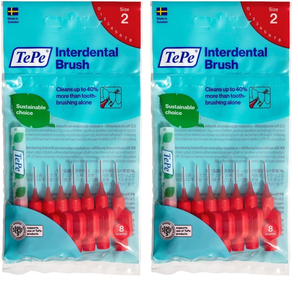 TEPE 0.5 MM - KIRMIZI Diş Arayüz Fırçası (1 x 8 Adet) (2 paketi)