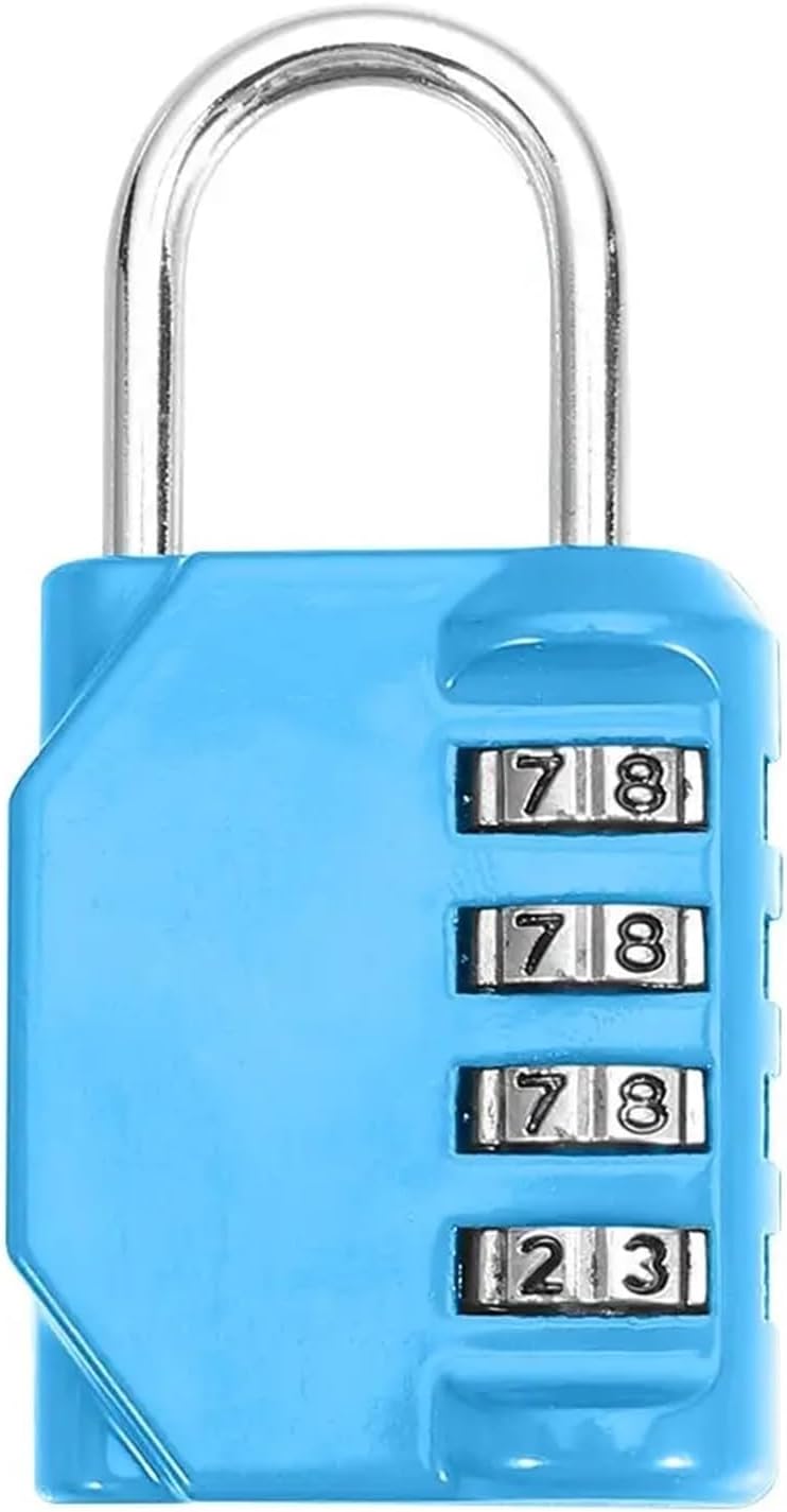 4-Digit Combination Lock Metal Password Lock Dormitory Warehouse Door Padlock Rust-Proof Code Lock 1Pcs(Red)