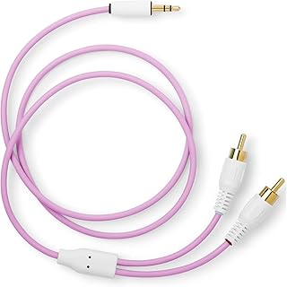 MyVolts Candycord Audio Cable, Straight Mini Jack to LR RCA, 80cm, Jellybean Purple Colour, Perfect for Roland SP-404