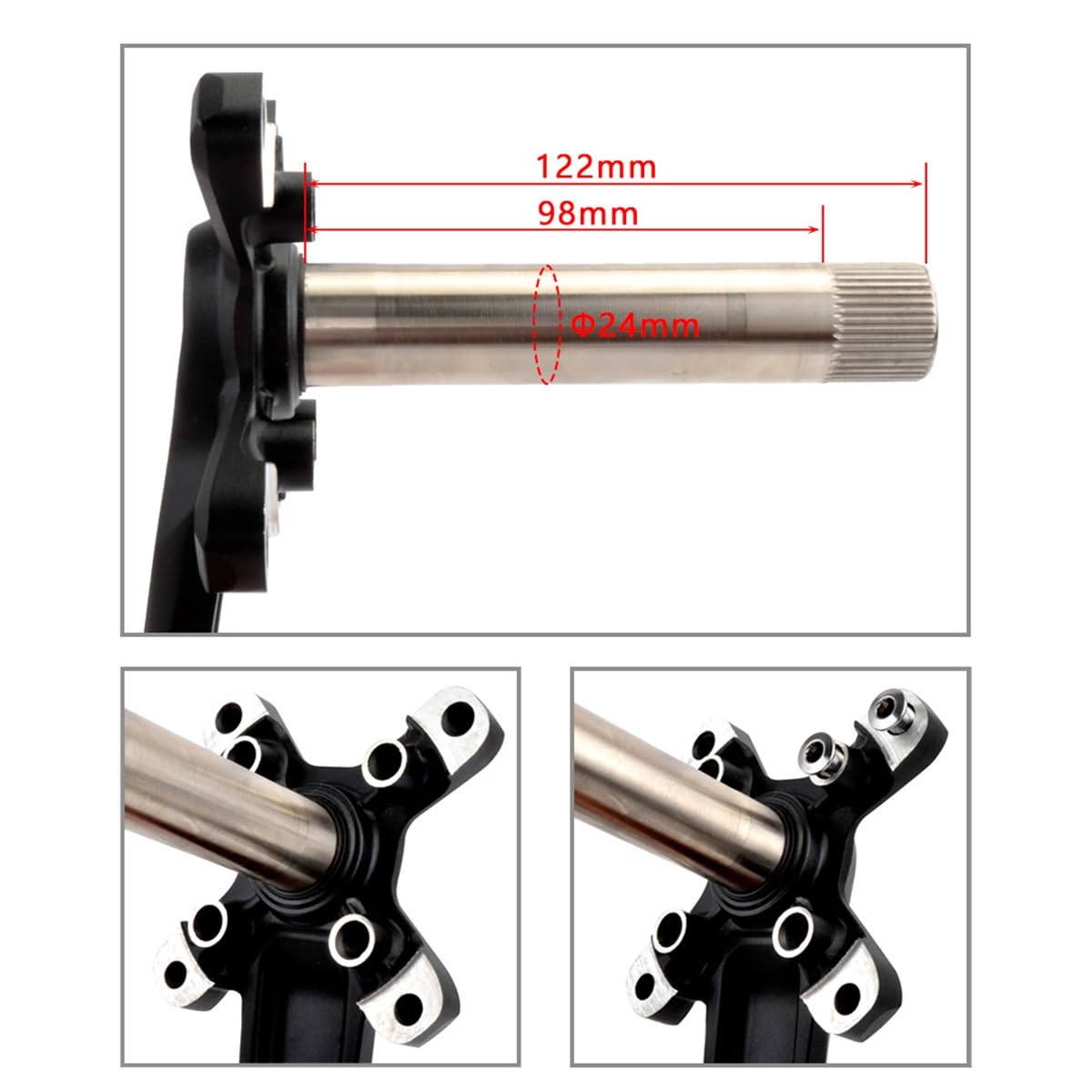 104/64 BCD Bicicletta Manovella 170/175mm MTB Guarnitura 8-12 Velocità In Lega Di Alluminio Manovelle A Foro Quadrato Misura Singolo/doppio Anello A Catena - Foto 12