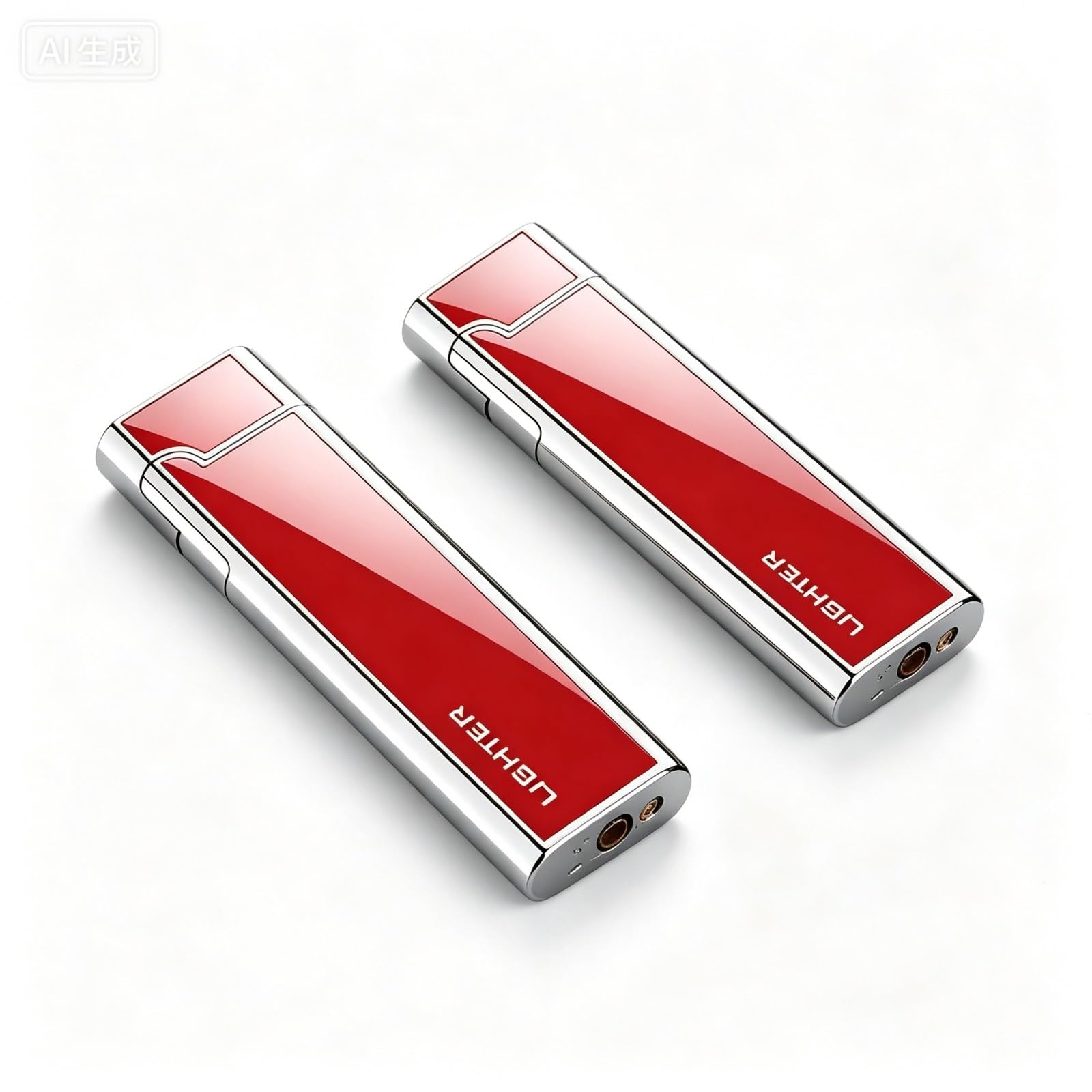 OGQBEAPC Slim Refillable Butane Lighter — Classic Ignition, Adjustable Flame — Portable Mini Gas Lighter for Men (2-Pack)(B)