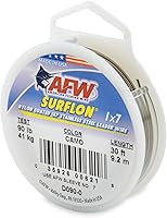 Vista 28 de Alambre de pesca americano Surflon recubierto de nailon 1x7 de acero inoxidable, línea líder de pesca para agua salada, prueba de 10 libras - prueba