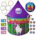 Playz Unicorn Toys Play Tent for Girls with Unicorn Ring Toss, Candy Board Game, & Tic Tac Toe - Indoor & Outdoor Pop up Playhouse Set for Kids Birthday Party Favors & Gifts for Baby and Toddlers