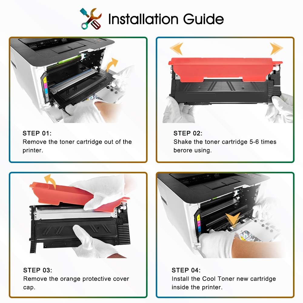 P404C CLT-P404C Toner Compatibile per Samsung C480W confezione da 4 | CLT-K404S CLT-C404S CLT-M404S CLT-Y404S per Xpress C480FW SL C480FW C430W C430 C480 C480W (Nero,Ciano,Giallo,Magenta)