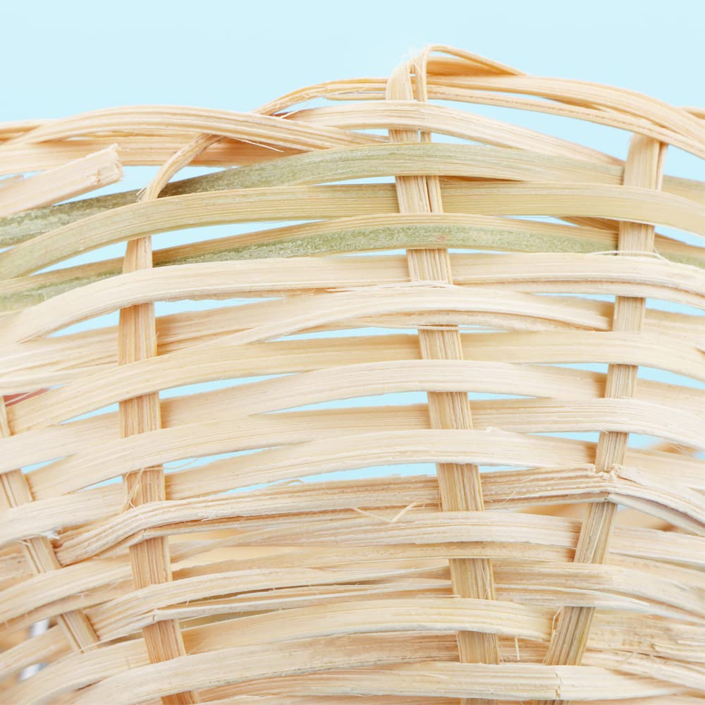 VTurboWay: 4 Stück kleines, handgewebtes Bambus-Vogelnest, Käfighaus, schlüpfende Bruthöhle mit Haken für kleine Vögel, Papageien, Wellensittiche, Sittiche, Nymphensittiche, Sittiche, Finken, braun