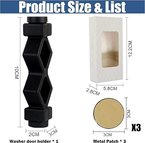 Miniatura 3 de Varesee Accesorio para puerta de lavadora, accesorio de puerta de lavadora de carga frontal, tapón de puerta de lavadora magnético para mantener el