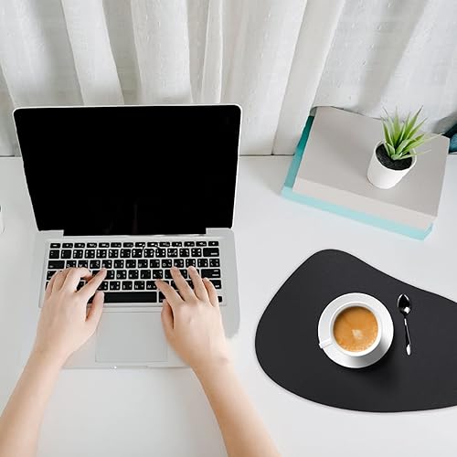 Miniatura 5 de Juego de 8 manteles individuales de piel sintética, resistentes a las manchas, resistentes al calor, fáciles de limpiar, impermeables, lavables,