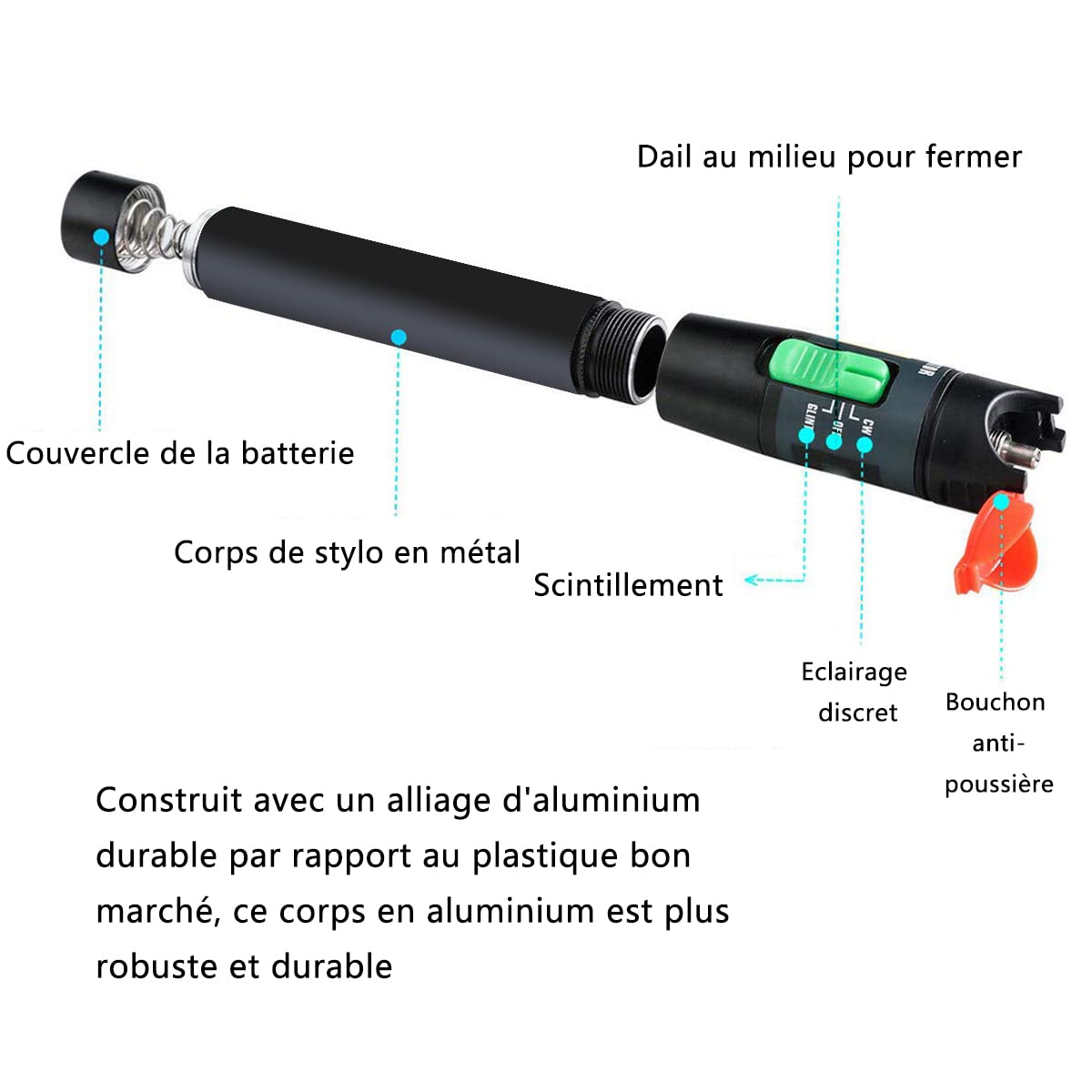 2 Stück Visual Fault Locator 30 km, Fiber-Optic-Kabel-Tester mit rotem Lichtstift, VFL mit 2,5 mm Universalanschluss für FC/SC/ST Adapter, für CATV-Telekommunikations-Ingenieurwartung