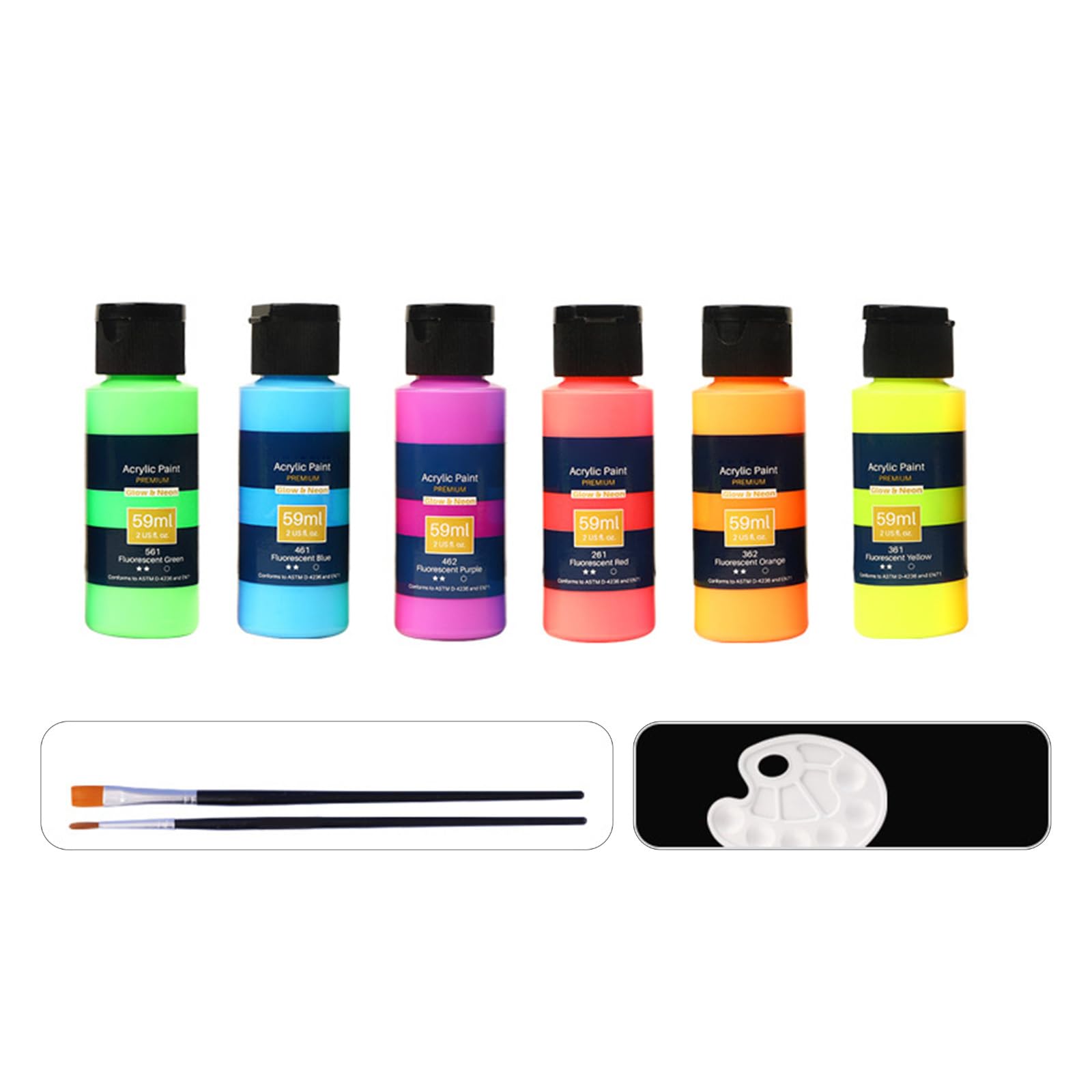 Pintura acrílica de color fluorescente, pigmentos ricos en agua para dibujar sobre madera, tela, lienzo, pintura acrílica