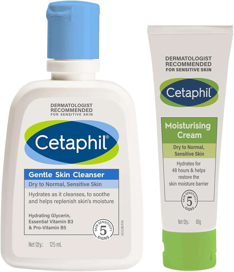Cetaphil Gentle Skin Cleanser 125 Ml & Moisturising Cream 80 Gm