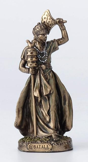Veronese Design 3 7/8 Inch Obatala Santeria Orisha The King of White Cloth and The Creator Cast Resin Hand Painted Antique Bronze Finish Statue Home Decor