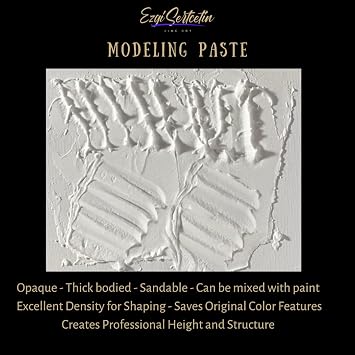 Premium Modeling Paste | Molding Paste | 8 oz | Lightweight | Ideal for Artwork and DIY | Perfect Density | Slow Drying | Hard as Stone When Dry