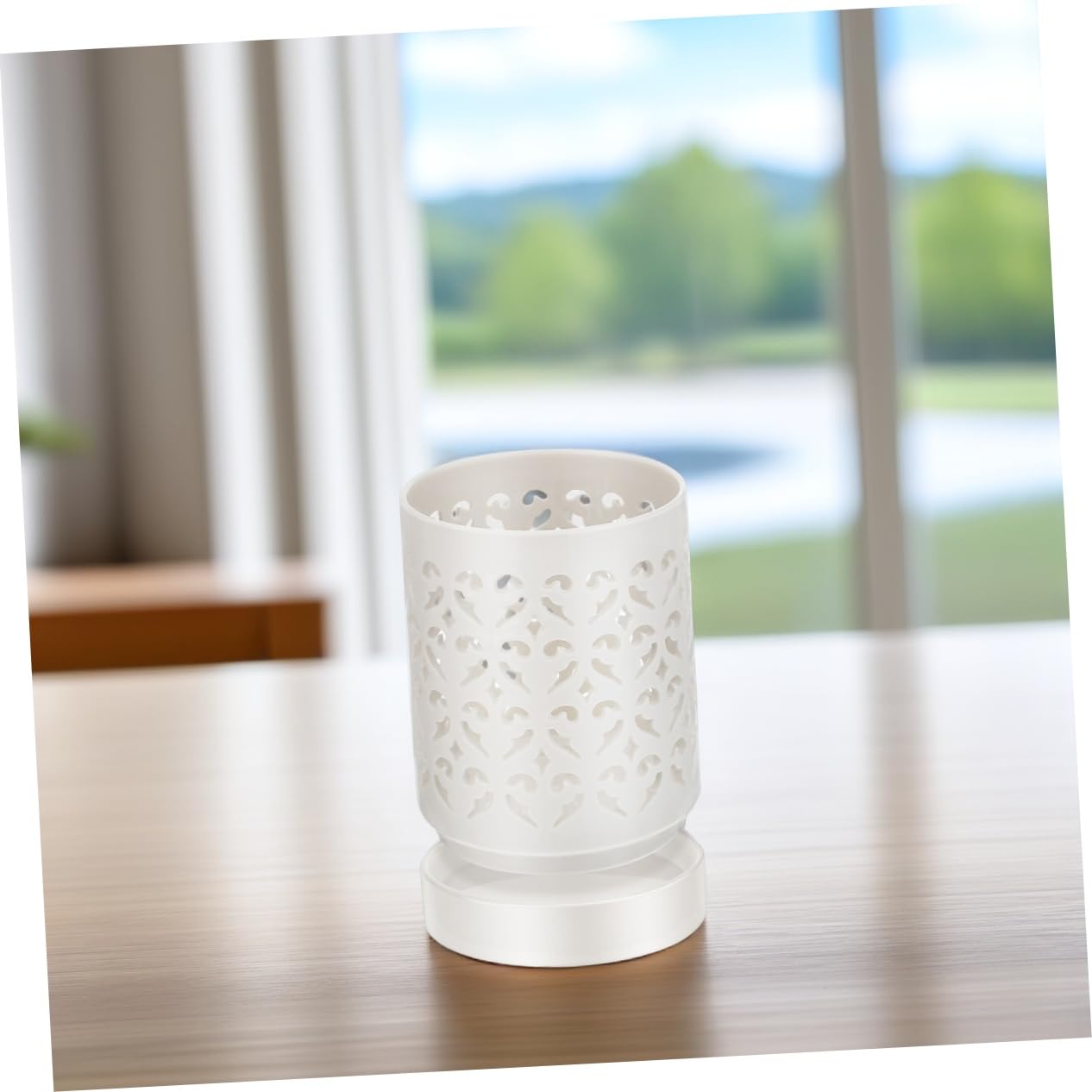 Toyvian Keramik Orchideentopf Weiß mit Elegantem Zylindrischem Design und Filigraner Hohlstruktur Leicht zu Reinigen für Orchideen Balkon oder Büro