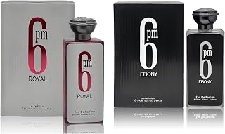 A CENTER 6PM Ebony&6PM Royal Men's Cologne Eau de Parfum Gift Set - 3.4 Fl Oz Each | Citrus Spicy & Woody Ambergris Fragrance | Luxury Perfume for Day & Night