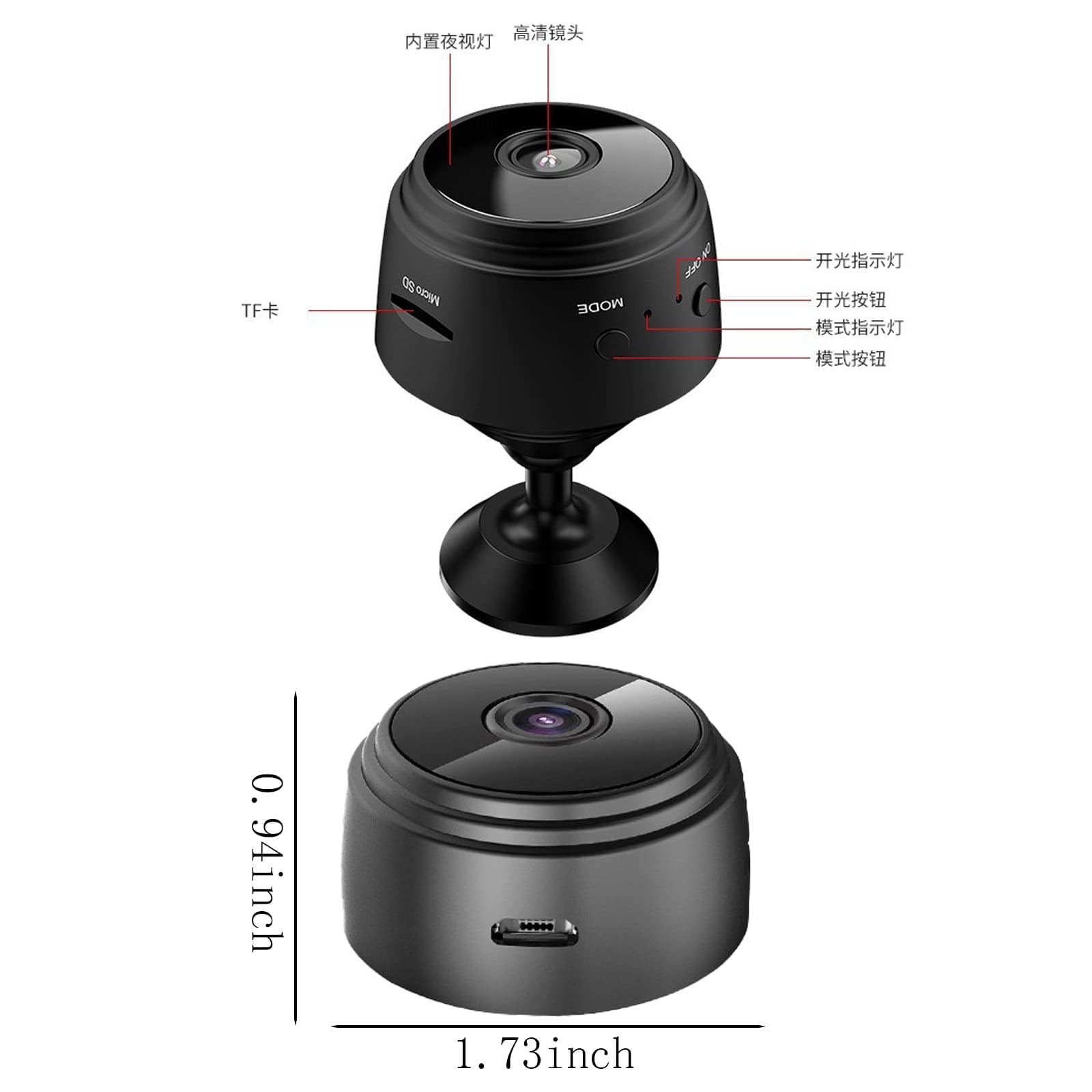 Telecamera smart wireless per esterni 1080P HD con visione notturna WiFi obiettivo grandangolare 150° per uccelli