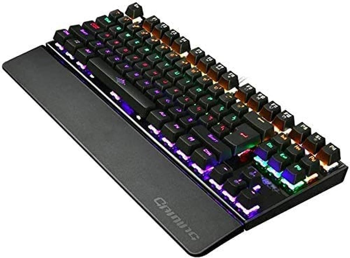 K28 Backlit Gaming Mechanical Keyboard Colorful Led Usb Wired Game Keyboard, Black, K-28