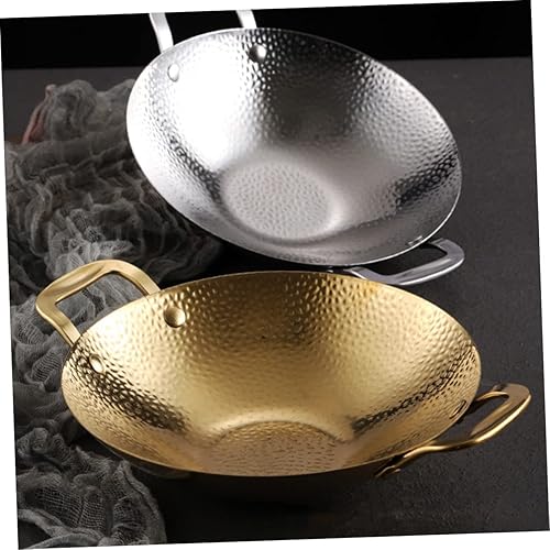 Miniatura 2 de Housoutil Tapa de olla de ramen coreano, sartén de acero inoxidable, plancha martillada, sartén para utensilios de cocina