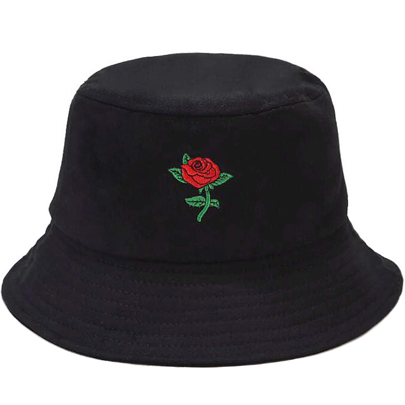 XYIYI Mode Embroidered Fischerhüte Baumwolle Strand Sonnenhut Fischerkappe für Damen Jugendliche