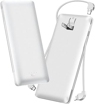 Amazon モバイルバッテリー 大容量 Pse認証済み mah 3ケーブル内蔵 1usbポート Iphone適用 Micro Usb Type Cケーブル内蔵 スマホ 充電器 バッテリー 急速充電 軽量 薄型 コンセント 持ち運び便利 Iphone Ipad Android対応 白 Omkuy 家電 カメラ
