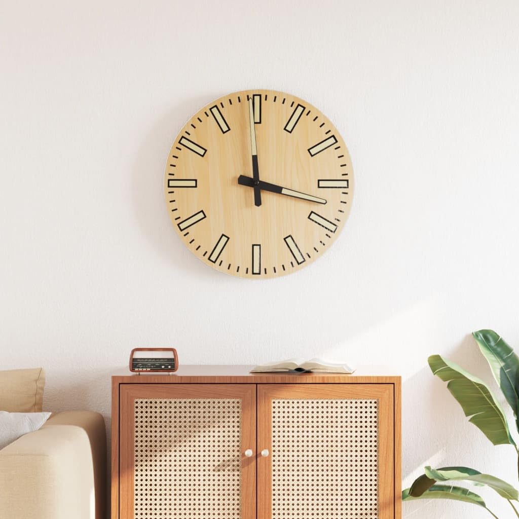 Orologio a Parete con Ore e Lancette Luminose Giallo Ø30 cm,Orologio da Parete Adesivo Grande - Particolari Moderni - Orologio da Muro per La Casa Soggiorno Cucina Camera da Letto Ufficio Decora
