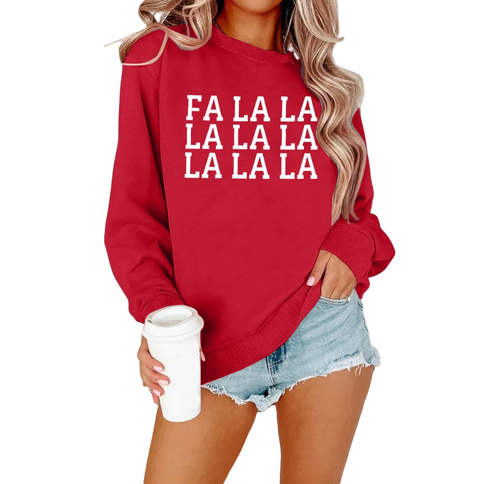 Teacher Sweatshirt Women Glitter Patch Shirt Christmas Fa La Song Xmas Music Notes Crewneck Long Sleeve Sweater
