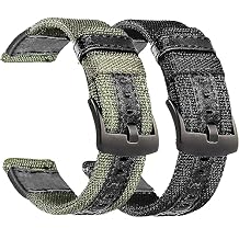 Olytop 2 Pack 22mm Rugged Watch Bands for Garmin Instinct / Instinct 2 Solar, Military Fabric Sports Wristband Replacement Watch Strap Men Women for Garmin Instinct 2 Tactical/Esports/Tide, 2