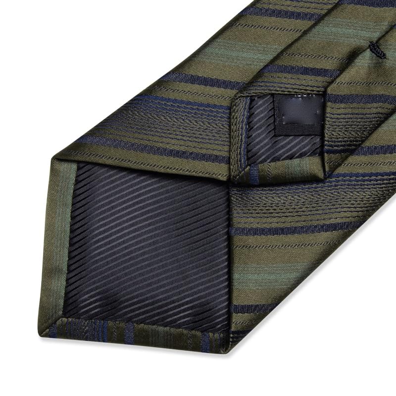 Corbata de seda rayada para hombre formal y conjunto miniatura 4