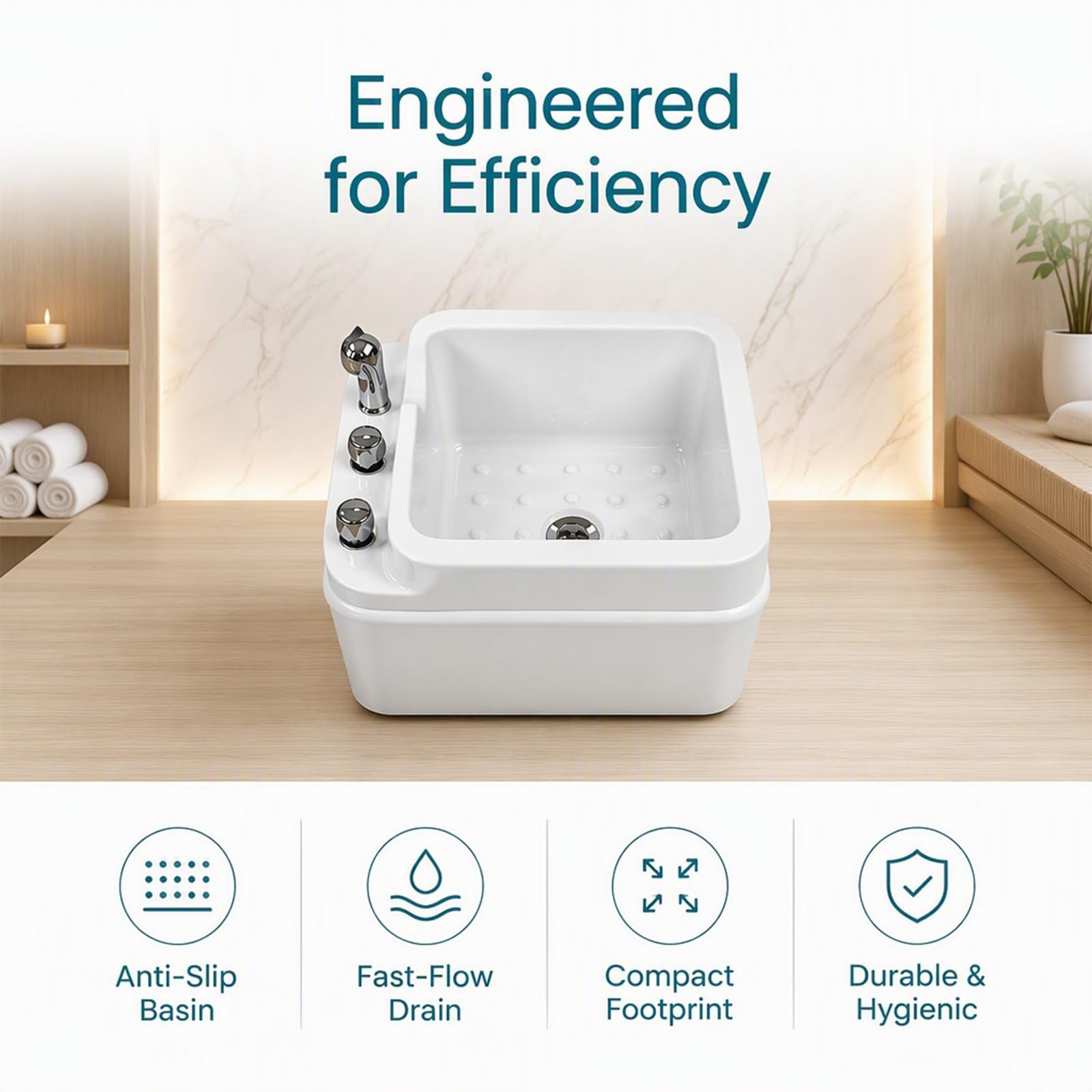 Pediluvio Spa Pedicure, Materiale Acrilico Modellato In Un Unico Pezzo | Design Della Base Antiscivolo, Design Dell'ugello A Ricircolo, Adatto for Saloni Bellezza