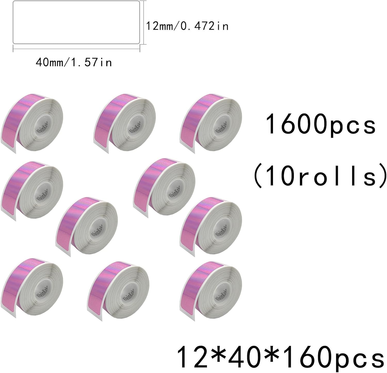 1600Pcs D30 Label Tape P11 Paper P15 Portable Label Stickers10rolls12x40mm set3