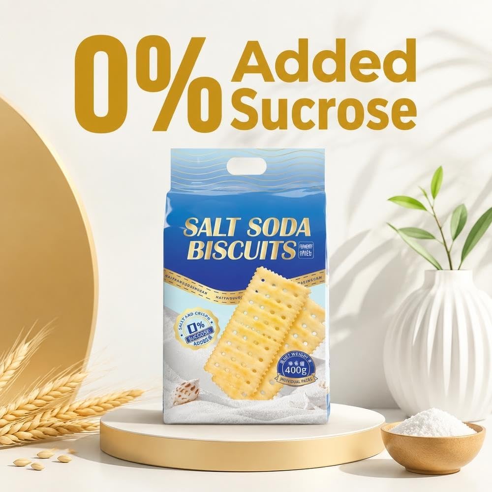 Crackers con soda e sale marino, senza aggiunta di saccarosio, 400 g