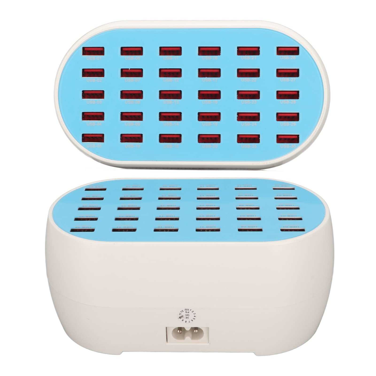 Stazione di Ricarica USB da 160 W a 30 Porte, Caricatore Rapido Desktop Domestico, Caricabatterie Multipli PWM per Computer Portatile Tablet Smartphone