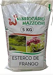 Adubo Orgânico Esterco de Galinha 5kg - Minhocário Mazzochi - Natural, Plantas, Hortas