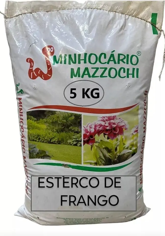 Adubo Orgânico Esterco de Galinha 5kg - Minhocário Mazzochi - Natural, Plantas, Hortas