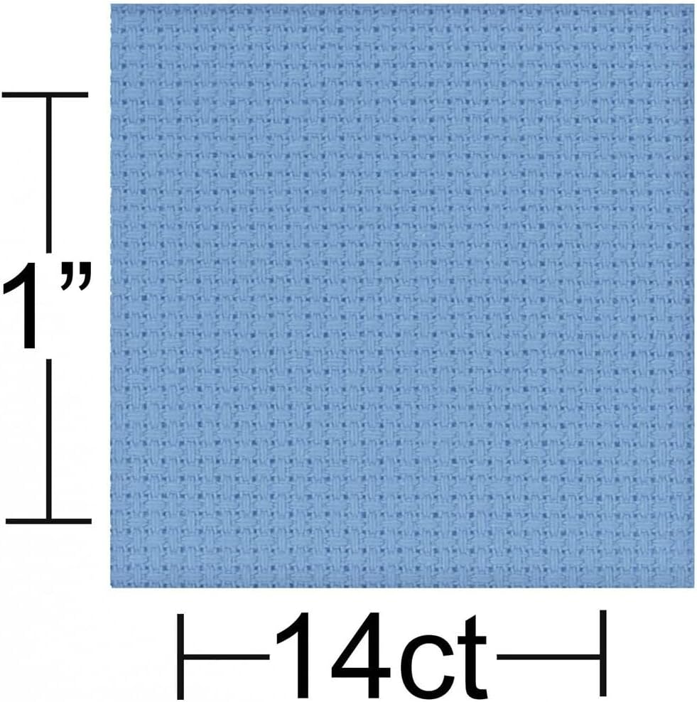 Essentials By Leisure Arts Aida Cloth, 18 Count, Pale Cornflower, 12 pc, Bulk, Cross Stitch Fabric, Embroidery Fabric, Cross Stitch Supplies for Crafting, Stitching, and Sewing Projects 15X18