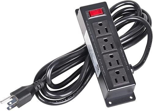 Miniatura 6 de Regleta de protección contra sobretensiones con USB PD de 20 W, tira de toma de corriente montable con 4 salidas de CA y 3 puertos USB de carga