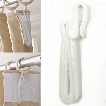 cololeaf 3" Slip On Curtain Drapery Pin Hook for Pinch Pleated Flat Panels Header, 32 Pack, White