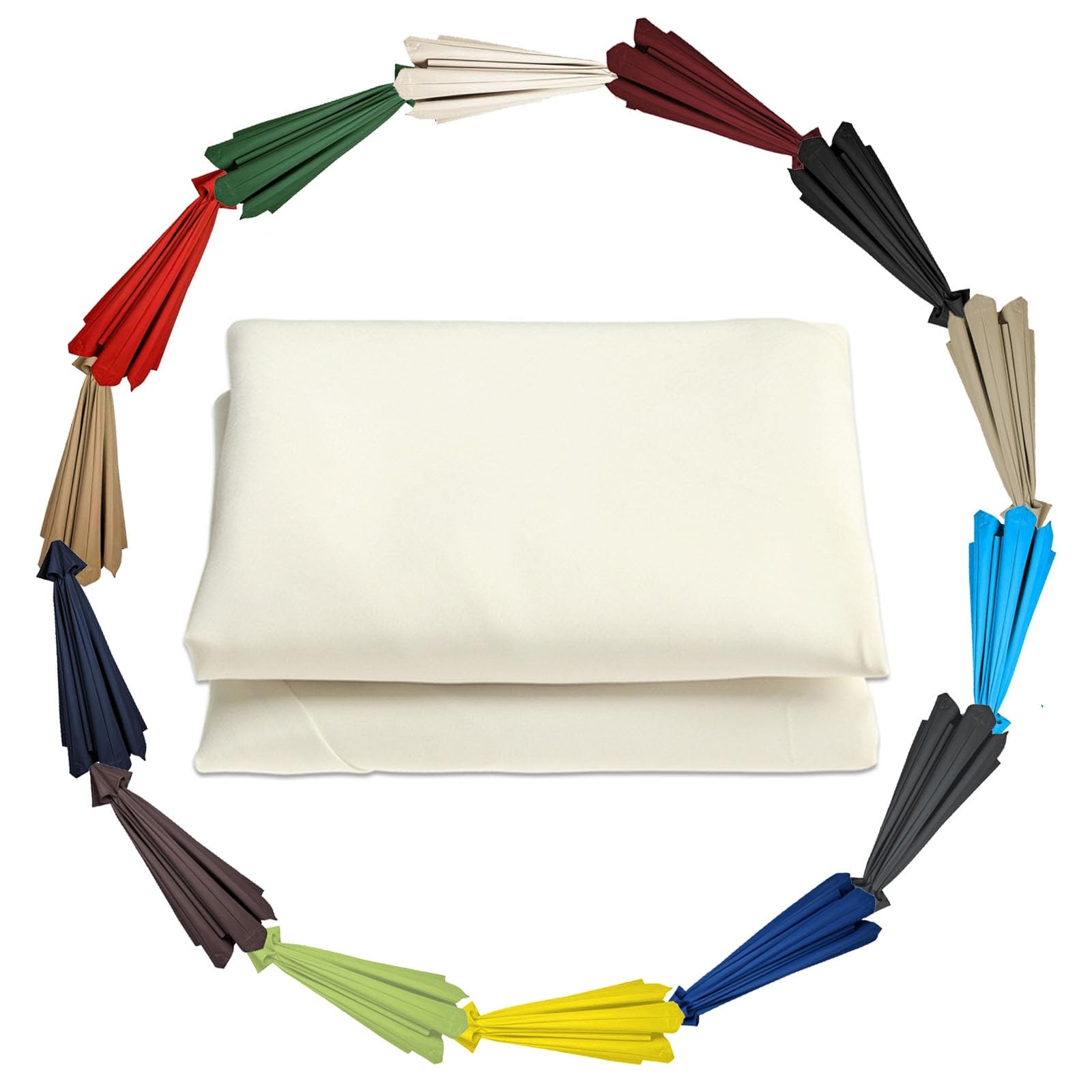 GZDXBF Umbrella Cloth Replacement - 200cm 270cm 300cm+6 Arms/8 Arms - Umbrella Fabric Canopy Cover, Market Table Umbrella Canopy, Anti-Ultraviolet(Color:White,Size:6 ribs-3m(9.8ft))