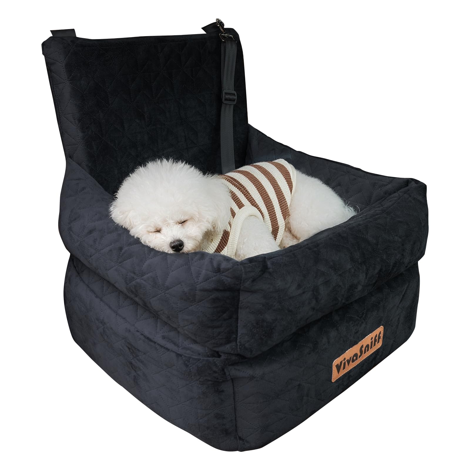 Dog Booster Car Seat for Small/Medium Dogs & Cats-Softside-Black