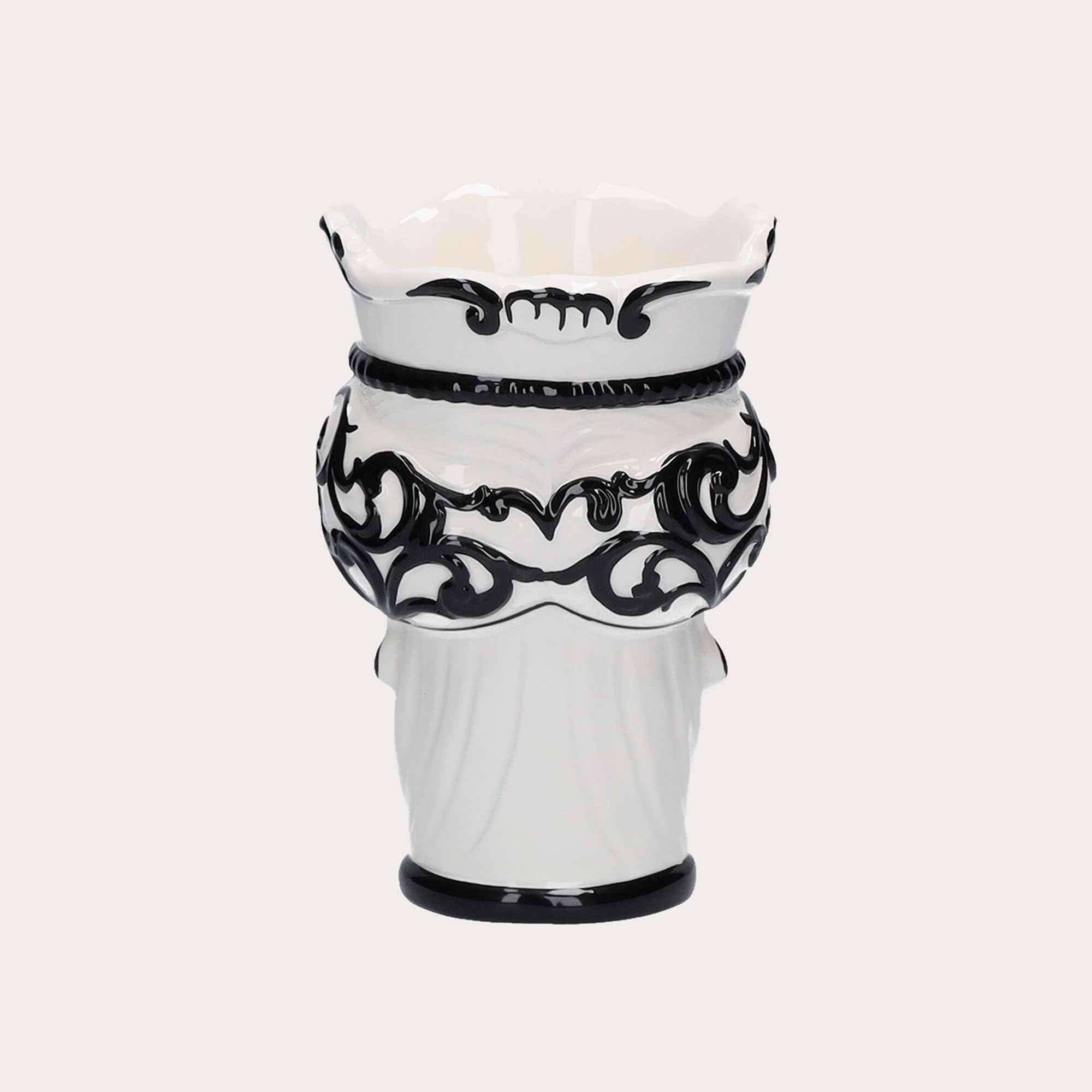 Keyhomestore | Vaso Testa di Moro Piccolo in Ceramica Nera h. 20 cm
