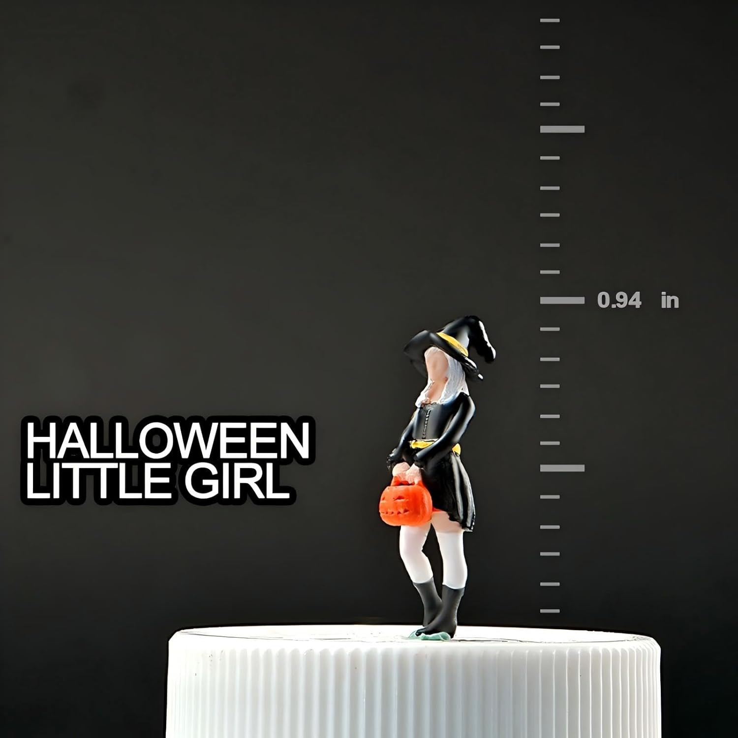 4Pcs 1:64 Scale Halloween Miniature Figure Set - Pumpkin Ghost, Witch, Reaper & Pumpkin Gentleman, Resin Diorama Props for Miniature Scenes & Collectors（Z024）