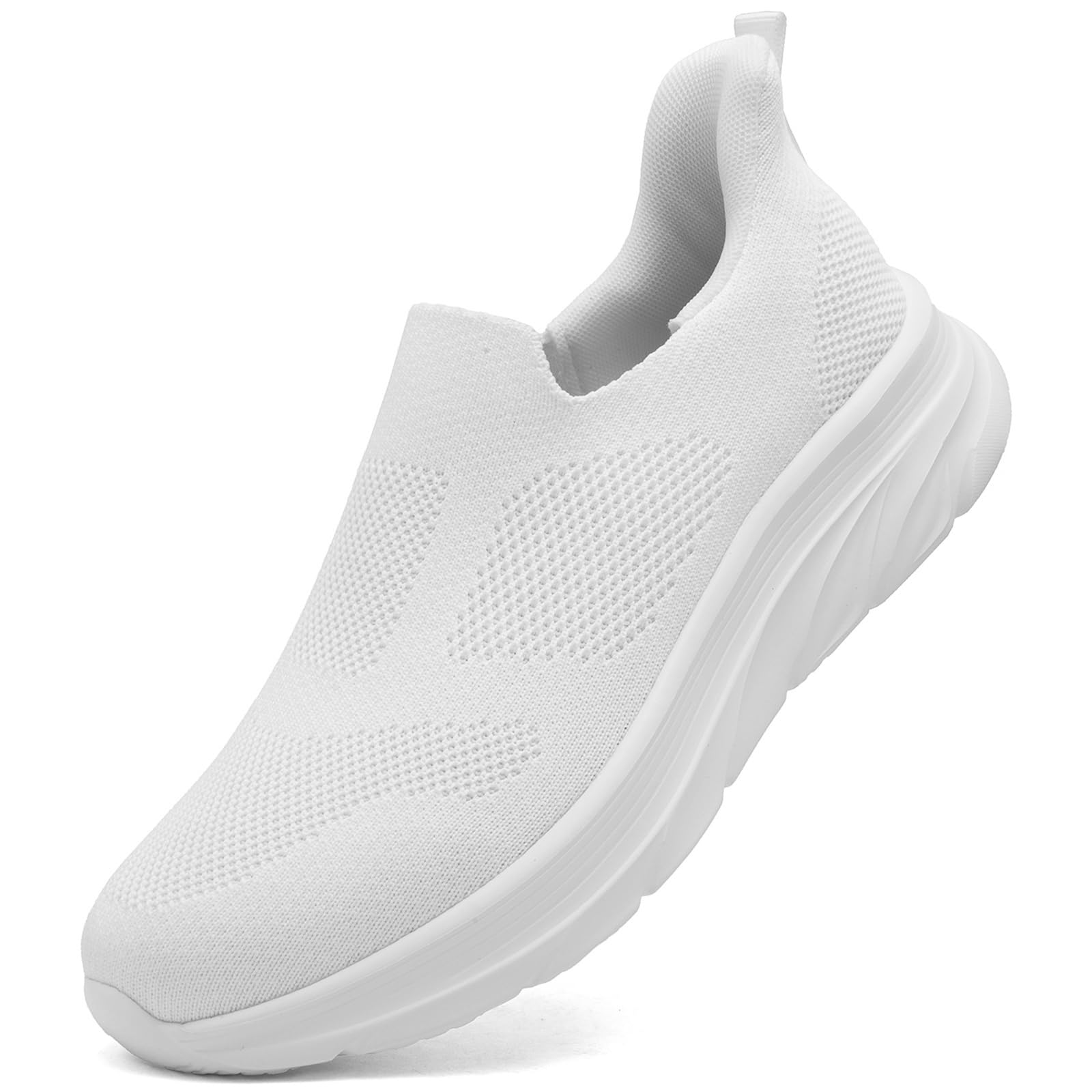 Fashion Trainers Mens Slip on Trainers Casual Lightweight Breathable Nordic Walking Shoes Road Running Shoes Outdoor Sports Gym Athletic Fitness Sneakers